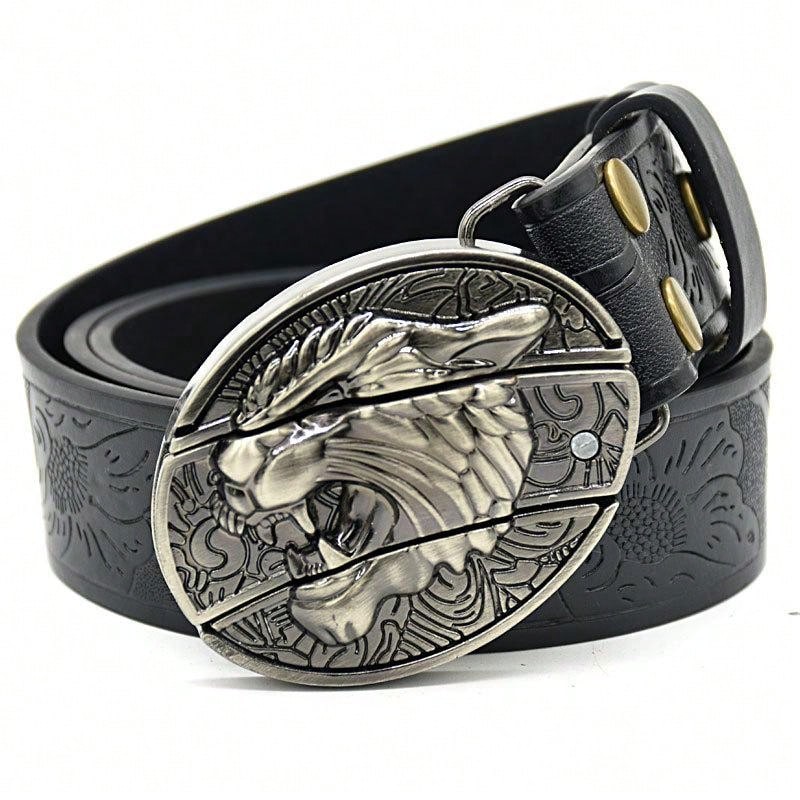 Men's Leather Belt Outdoor Multifunctional Belt With Knife Suitable For Men's Gift - HutouBK - View 1