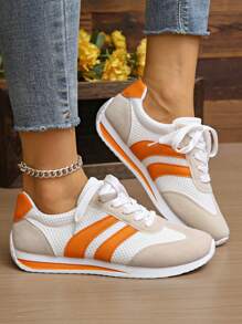 2025 春季新款时尚运动休闲运动鞋，女士透气系带低帮鞋