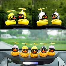 1pc Fashionable Small Yellow Duck Motorcycle & Bicycle Mounted Decoration, Windmill Wind Chime - Multicolor - View 4