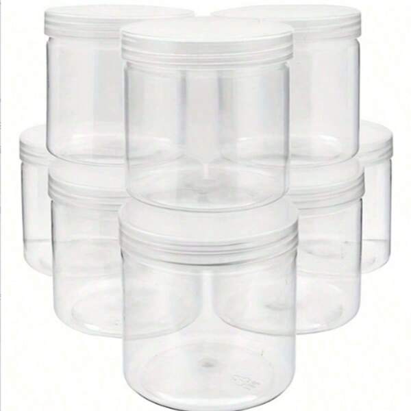 10/20 pièces Pots en plastique transparent avec couvercles, boîtes rondes pour le stockage de slime, le stockage d'articles artisanaux, le stockage d'accessoires d'échantillons de bijoux