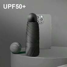 1 件，迷你旅行遮阳伞带保护套，小巧紧凑防紫外线雨伞，轻便防风遮阳伞，适合徒步旅行