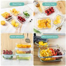 20 recipientes de vidrio para preparar comidas con ventilación de vapor, recipientes para almacenar alimentos con tapas herméticas, para el control de porciones del almuerzo en el hogar, la cocina y la oficina (10 recipientes + 10 tapas), aptos para congelador y refrigerador. - verde menta - Ver 7