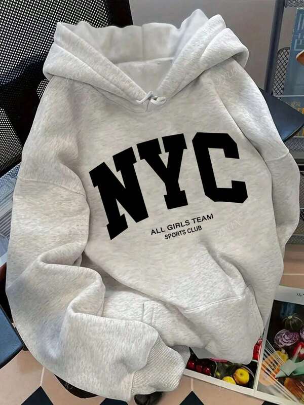 Women's Casual Retro American British Style Loose Hoodie