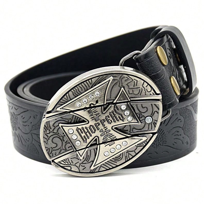 Men's Leather Belt Outdoor Multifunctional Belt With Knife Suitable For Men's Gift - ShiziBK - View 1