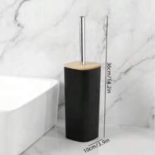 Un cepillo de inodoro de bambú y madera con mango largo, un conjunto de limpieza de inodoros para uso doméstico para inodoros, baños y letrinas, una herramienta mágica sin partes muertas
