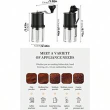 Manual Coffee Grinder, Small Portable Hand Crank Coffee Grinder With Adjustable Coarseness, Ceramic Burrs, Ideal For Home And Outdoor Use (Non-Electric) - Multicolor - View 4