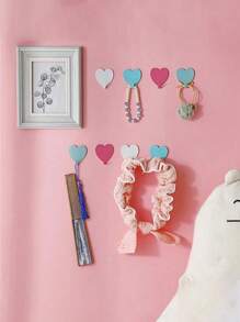 1/5/10 件心形粘钩，重型浪漫防水挂钩，适用于钥匙、帽子、毛巾、浴室配件、家居用品、情人节家居装饰