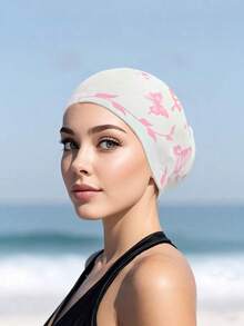 1pc Adult Silicone Swim Cap, Elegant Butterfly Pattern, Waterproof Anti-Slip, Comfortable Elastic, Suitable For Short Or Long Hair - Multicolor - View 8