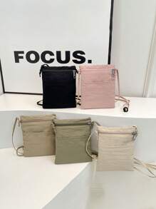 YOONI Solid Color Minimalist Crossbody Phone Wallet Korean Artistic Small Shoulder Bag Versatile Portable Coin Purse Suitable For Daily Use And Lightening Carrying Load For Women Wallet Purse Wallet