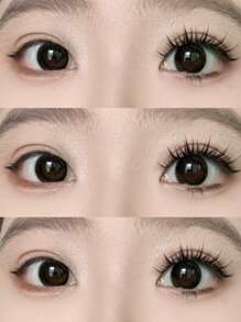 10 szt. jednoczęściowych, grubych, sztucznych rzęs w stylu kreskówkowym, gęstych, z przezroczystą trzpieniem, o naturalnym, tajskim wyglądzie, odpowiednich dla początkujących, rzęsy na pasku, rzęsy, sztuczne rzęsy