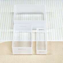 WORTHBUY 1/2/3 件多功能透明塑料储物盒，客厅橱柜储物整理，用于零食、饮料和杂物，可折叠和拉出式储物盒，厨房冰箱蔬菜水果食品储存容器，易于携带且节省空间，适合成人和学生在家中、厨房、宿舍、办公室和户外野餐时使用