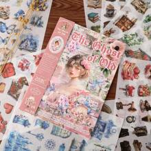 复古剪贴簿贴纸 480 张预切人物/花朵贴纸，适用于剪贴簿，和纸贴纸，用于日记，日记贴纸，成人剪贴簿用品 - 彩色 - 查看 8