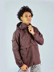 ANORAK URBAN CHAMELEON WINDCUT JACKET HOOD Autumn Spring Oversized Knot Zipper Men's - 鏽棕色 - 查看 1