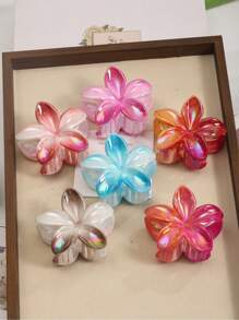 Set de 12 piezas de pasadores de cabello con forma de flor de 8cm/3.14in de plástico, diseño floral de color AB, adecuados para mujeres, estilo minimalista elegante, apropiados para uso diario, fiesta, playa, perfectos para coletas, moños, maquillaje, accesorios, se ajusta a todos, mejor regalo de cumpleaños, pareja, amigo para Pascua, fiesta temática, Día de los Inocentes, actuación en el escenario, Acción de Gracias, Año Nuevo, accesorios para el cabello, elegantes pasadores de garra, artículos escolares, universidad