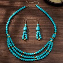 1pc Cross-Border New Style Boho Fashion Knotted Water Drop Pendant Necklace, Versatile For Fall/Winter Sweater - Multicolor - View 9