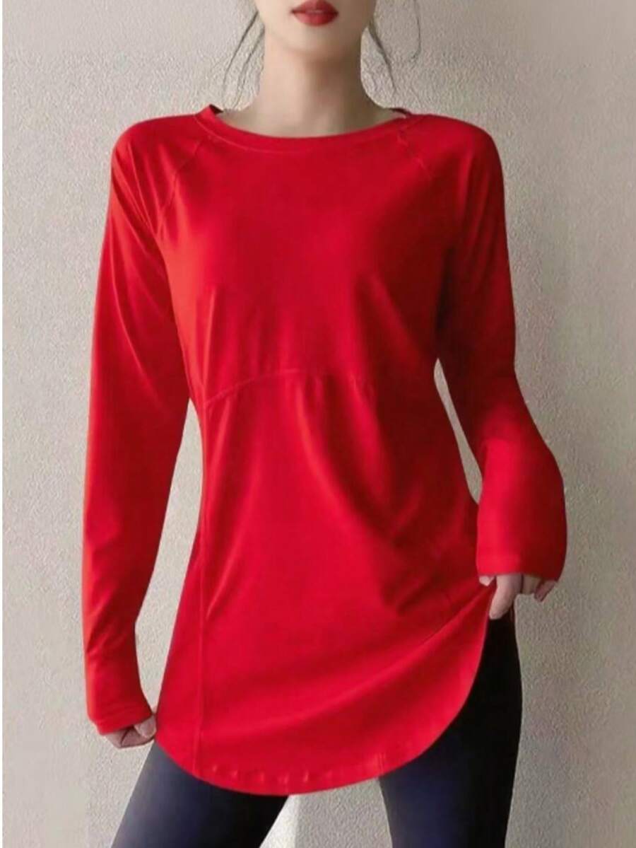 Women's Fitness Yoga Top, Quick-Dry Activewear Shirt, Suitable For Running, Gym Workout, Stretchy Compression Base Layer Spring