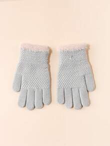 1 Pair Children Knitted Fingerless Gloves With Fringes, Warm Woolen Mittens For Boys & Girls, Autumn And Winter, Suitable For Students Outdoor