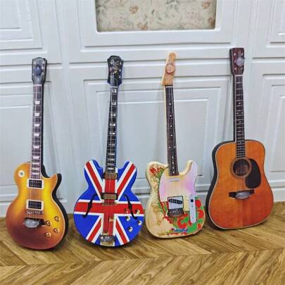 Mini Gitarren Modell, Dekorativer Miniatur Musikinstrument, Zubehör für Puppenhaus, Sammlerstück & Hobby Geschenk
