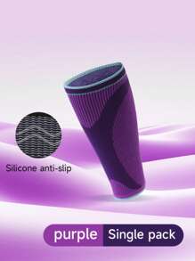 1 件针织运动压缩腿套，适合跑步、健身、跳绳、骑自行车、长防滑小腿套 - 需要两件，购买两件 - 彩色 - 查看 26