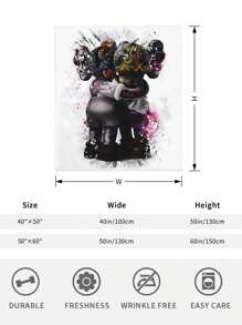 Kawss Kawaii Kaw Animation Theme Flannel Blanket - ,Print Blanket Living Room, Sofa And Travel - Gorgeous Mixed Color Gifts For Friends And Family, Double-Layer Blanket Comfortable Bedroom Decoration