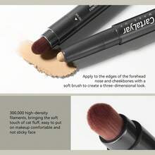 1 件带刷子的轮廓化妆棒，3D 阴影鼻雕哑光遮瑕膏高光高光修容霜，适用于面部化妆 - 彩色 - 查看 8