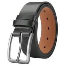 男士合金撞色扣皮带，休闲S码裤带，百搭设计，适合青少年、高中生和大学生，是夏季、秋季、万圣节和秋冬季的理想礼物之选，适合青少年、青年、男士，休闲、户外、运动、度假、毕业、生日、日常穿着。 - 咖啡棕 - 查看 6