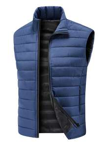 2pcs Men Vest, Lightweight Padded Coat, Warm Outer Layer/Inner Wear, Autumn/Winter, Fleece - Multicolor - View 3