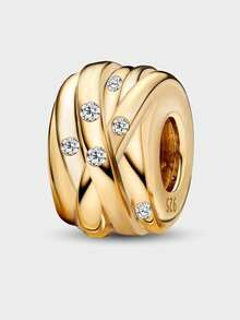 1 buc pandantiv la modă din argint 925 cu formă de pisoi, cu bile, potrivit pentru brățări, bijuterii DIY pentru femei