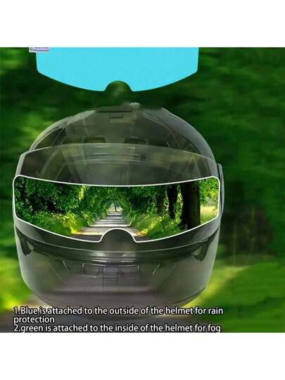 2pcs Suitable For Universal Helmet Anti Fog Film And Rain Film Set - Polyvinyl Alcohol Anti Fog And Rain Film, Suitable For Motorcycle Helmets