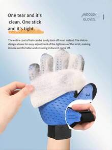 2/1入寵物美容手套，貓咪除毛梳，溫和除毛刷手套，除毛梳，寵物貓用品，去除浮毛，美容工具。此除毛刷適用於狗、貓和馬，不論毛長短。 - 彩色 - 查看 3