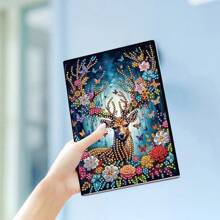 1 Conjunto Kit de Pintura de Diamante DIY - Caderno de Couro Falso Preto, Material Artesanal para Casa, Escritório e Escola, Presente Perfeito para Volta às Aulas ou Acessório de Mesa Criativo, Presente Ideal para Artesãos | Artesanato Feito à Mão Exclusivo