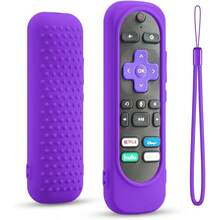 Silicone Case Cover For  Hisense Roku Streaming TV Stick Remote Shockproof Washable Remote Cover Pink Red Black Purple Purple - 紫色 - 查看 1