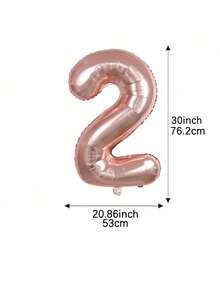 Mtrong Te 1 件 40 英寸和 30 英寸 0-9 玫瑰金数字铝箔氦气球生日派对装饰空气球 - 玫瑰金 - 查看 8
