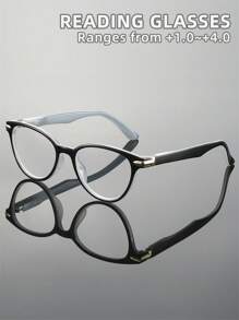 男女通用近视眼镜，新款时尚猫眼拼接金属素面老花镜，方形镜框，镜腿灵活，适合日常佩戴、运动、电脑使用、缝纫等，防疲劳，便携设计，适合各种脸型，有黑色、粉色、紫色、灰色可选，7种度数可选，是节日、父母节、情人节、开学季、教师节、斋月等场合的理想礼物。