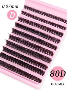 طقم إطالة رموش DIY كامل: 200 رمشة كتلة، رموش كردية قابلة لإعادة الاستخدام بنوعية 80D/60D/40D/30D سميكة ناعمة لحفلات المسرح والمهرجانات وماكياج العيون
