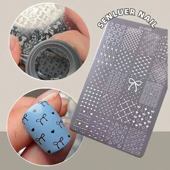 1 Piece Of New Nail Plate Recommended Tool Bow Knot Flower Pattern, Suitable For Nail Pressing Gel Nail Set Nail Products In Nail Salon