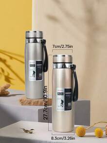 1升/33.81盎司保温水瓶，保温/保冷，适用于水、茶、咖啡，真空不锈钢材质，也可作水杯使用，开学季必备