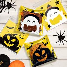 30pcs/ Pack Halloween Pumpkin Ghost Zipper Self-Sealing Candy Bag, Suitable For Halloween Party Decoration Candy Packaging, Halloween Party Gift, And Gift Packaging Candy.