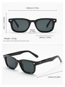 Set de 7 piezas Gafas de montura cuadrada retro de alta calidad, con diseño minimalista y elegante para hombres (adecuadas para conducir, uso casual, viajes, fiestas y uso diario)
