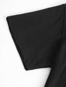 Boys Dandy's World Graphic T-Shirt Black Casual Tee With Colorful Cartoon Characters, Machine Washable, Spring/Summer, Youthful And Playful. - Black - View 5
