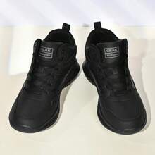 Non Slip Shoes For Men Food Service, Kitchen Chef Oil-Proof Slip Resistant Work Shoes Comfort Lightweight Sneakers With Lace Up Black