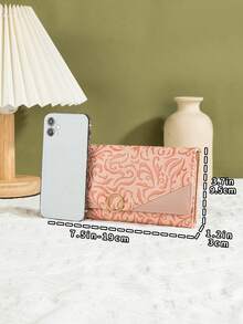 Furlong Lach 1 件女士复古浮雕优雅时尚手拿包钱包高品质简约设计多卡位大容量多功能长款钱包女式奖学金钱包钱包