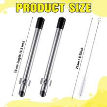 FUCHENGJSLasnten 2 Pack Straw Puncher Plastic Lids Lemonade Cups, Stainless Steel Straw Hole Puncher Punching Tools Cafe Drinks Container Squeezed Lemonade Stand Supplies(8.Inch,Black) - 黑色 - 查看 10