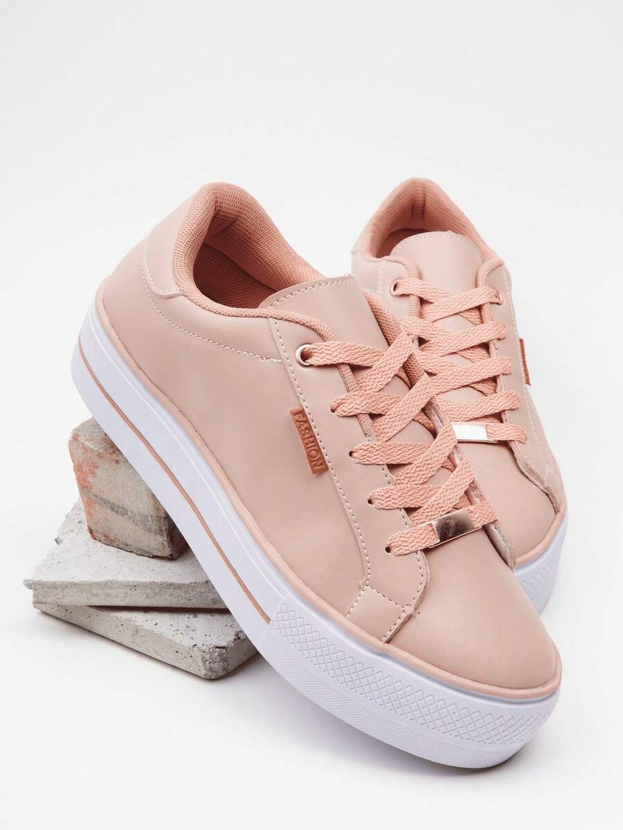 Platform Sneakers Casual Fashion Everyday Low Top Extremely Comfortable And Lightweight - Rusty Rose - View 1