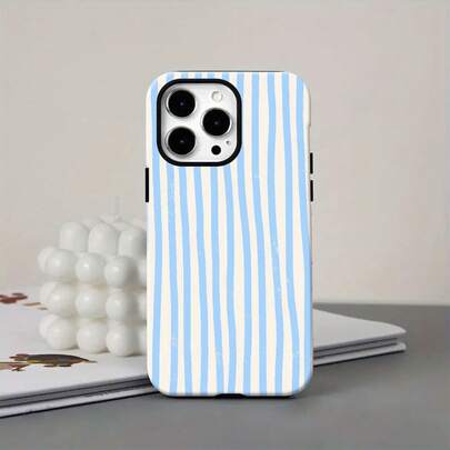 Baby Blue Stripes Design Element-Design Phone Case, Suitable For IPhone Models 16, 15, 14 Pro Max, 13, 12, 11, XR, XS Plus Phone Cases, Made Of TPU Silicone Material, Providing Shock And Drop Protection, With Drop Protection Function, And Has A Very Good Hand Feel. It Is The Most Suitable Gift For Family, Friends, And Loved Ones.