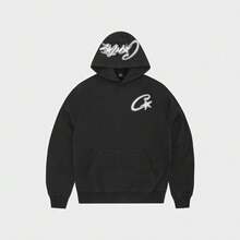 CRTZ Satin C Star Sweatshirt Men Women Unisex Y2K Hoodie Streetwear Boat - 黑色 - 查看 2