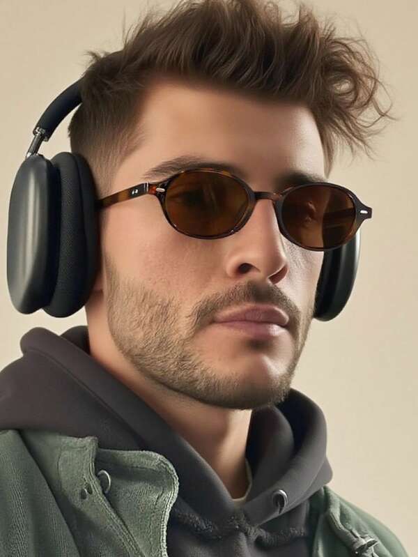 1 Par de Óculos de Moda com Armação Oval Boêmia para Homens, Adequado para Acessórios de Festivais e Férias