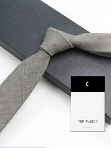 1 件男士时尚条纹格子图案领带，适合商务、通勤和正式活动 - A - 查看 5