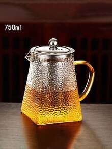 1件玻璃方形锤纹茶壶，蒸煮不锈钢茶壶，耐寒耐高温家用茶壶，玻璃或明火加热家庭用茶壶，锤纹茶壶。 - 彩色 - 查看 7