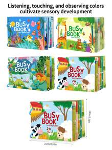 1 pieza Libro de pegatinas tranquilo para el aprendizaje para niños mayores de 3 años, libros cognitivos de animales, alfabeto y mesa de aprendizaje temprano para niños, libros de actividades educativas para niños pequeños, juguetes educativos para niños (Círculos de color aleatorio)